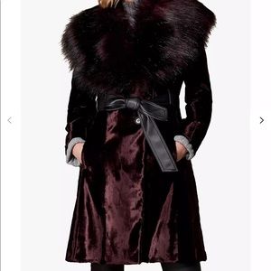 NWOT Belted Faux-fur coat Karen Millen